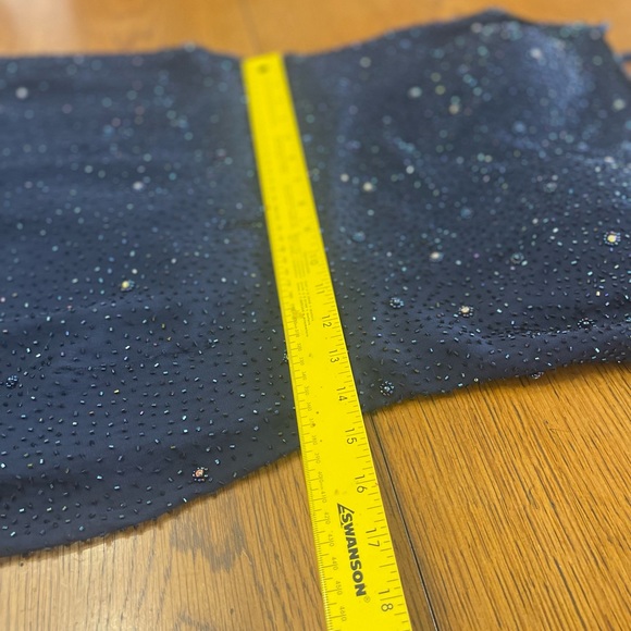 Tiffany designs silk maxi navy beaded square neck open back gown 6 - Picture 11 of 16